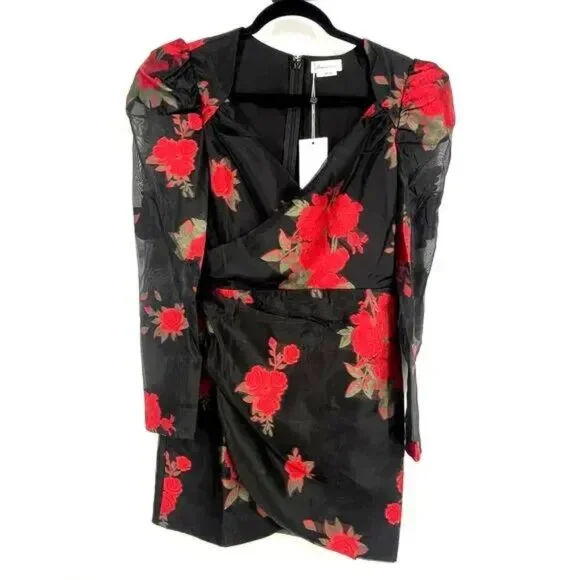 red boho mini dress Bridget Red Off the Shoulder Bubble Hem Mini Dress - L Size - Women's Dresses
